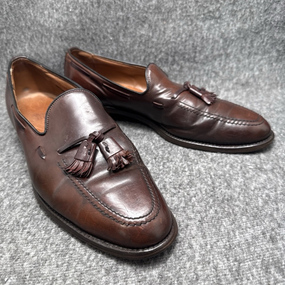 Allen Edmonds Grayson Tassel Loafer Mens 11 A Narrow Brown Leather USA Slip On